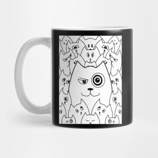 Cats Doodle Art. Funny qute Cat illustration Mug